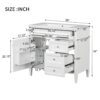 Bathroom Vanity With Top Sink, Modern Bathroom Storage Cabinet 2 Drawers And A Tip-Out Drawer, Single Sink Bathroom Vanity - White - Image 8