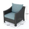 Modern Antibes Armchair With Water Resistant Cushions - Gray - Image 3
