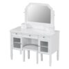 Elegant Makeup Vanity Desk With Adjustable Mirror And Storage And Construction - White - Image 7
