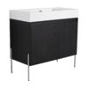 Minimalist 36" Freestanding Bathroom Vanity With Resin Sink And Storage Cabinet - Dark Oak - Image 13