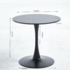 Tulip Special Dining Table, Black Marble Color Top, MDF Dining Table - Black - Image 3
