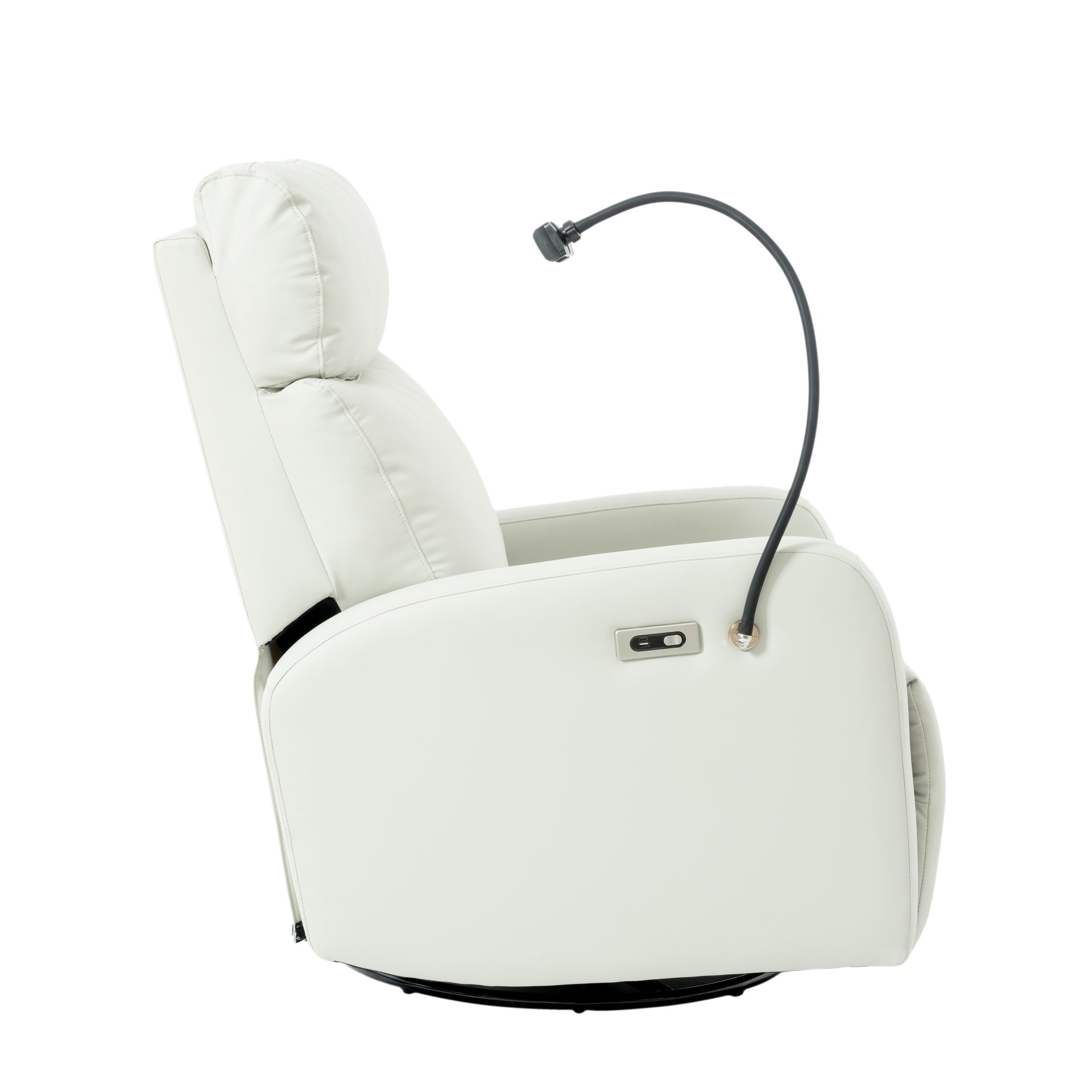 31.5" 270 Power Swivel Rocker Recliner Chair, Electric Glider Reclining Sofa With USB Ports, Power Swivel Glider, Rocking Chair Nursery Recliners For Living Room Bedroom - Light Gray - Image 22