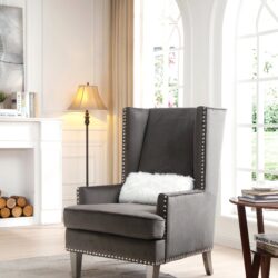Elegant Traditional Armchair - Dark Gray