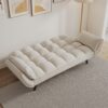 Sofa Soft Two Armrests Throw Pillow Pillow Comfortable Fit Apartment Bedroom Small Space - Beige - Image 7