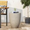 Outdoor Lightweight Concrete, Side Table - Natural - Image 2