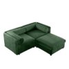 Modern Chenille 2 Seater Sofa With Ottoman Storage Cylindrical Backrest And Armrests - Green - Image 11