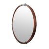 Hausen - Mid-Century Modern Round Accent Wall Mirror - Brown Walnut - Image 4