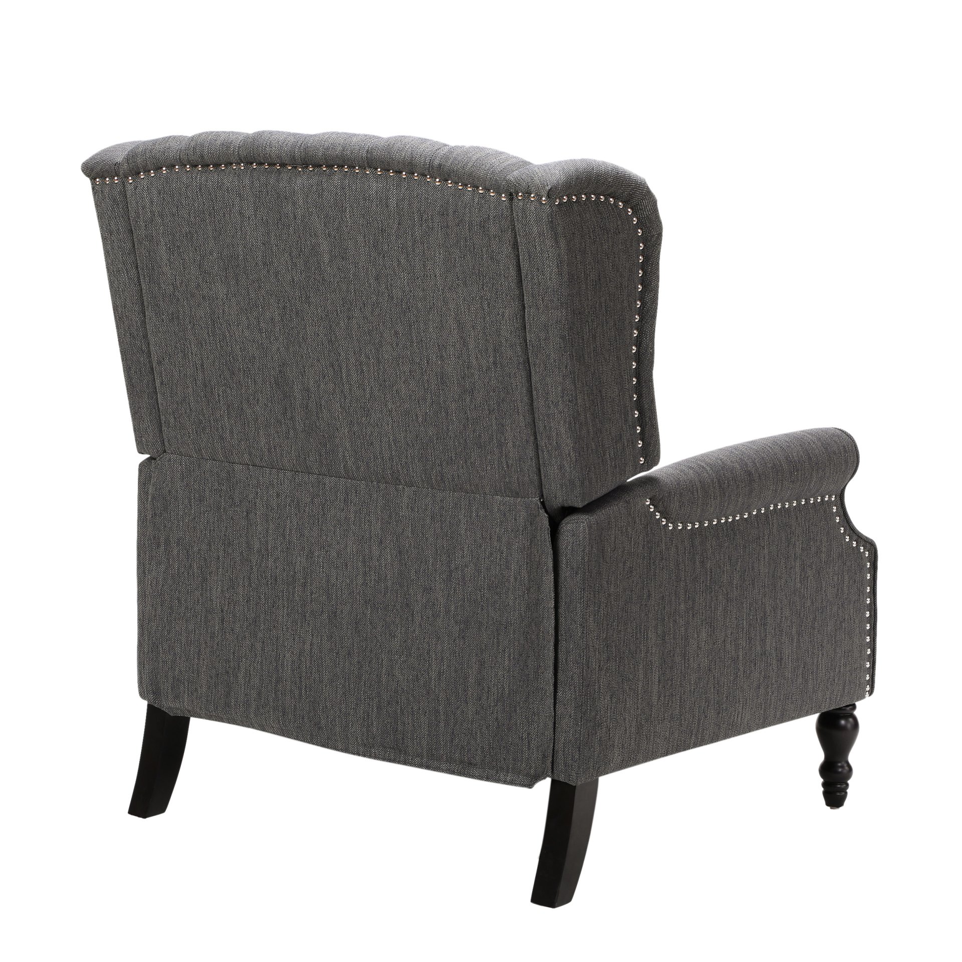 Dunham - Contemporary Fabric Tufted Oversized Pushback Recliner - Charcoal - Image 9
