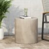 Outdoor Concrete Side Table - Light Gray - Image 4
