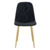 Luxury Simple Chair (Set of 4) Linen Cotton High Resilience Dining Chair With Metal en Legs - Black / Gold - Image 20