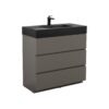 Alice - 36" Bathroom Vanity With Sink, Large Storage Freestanding Bathroom Vanity For Modern Bathroom, One-Piece Black Sink Basin Without Drain And Faucet - Black / Gray - Image 5