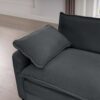 Classic Modern Deep Seat Sofa With Footstool And Pillow Corduroy Living Room & Bedroom - Gray - Image 10