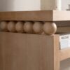 Modern Rustic Console Table, Wood Entryway Table With Shelf & Decorative Bead Detail - Natural - Image 8