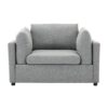 Wide Modern Oversized Armchair With Ottoman Stool, Single Sofa With Lumbar Support, Accent Chair, Reading Chair For Bedroom, Living Room - Light Gray - Image 14