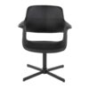 Vintage Flair - Mid-Century Modern Swivel Chair With X - Pedestal - Black - Image 5