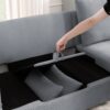 Modern L Shape Modular Sofa, 5 Seat Chenile Sectional Couch Set With 2 Pilows Included, Freely Combinable Indoor Funiture For Living Room, Apartment, Office - Light Gray - Image 6
