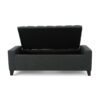Contemporary Storage Ottoman With Tufted Top - Dark Gray - Image 9
