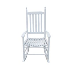 Wooden Porch Rocker Chair, Without Mat - White