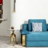 Modern Small Coffee Table With Microcrystalline Stone Top And Carbon Steel Legs - Gold - Image 6