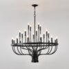 24 Light Chandelier Industrial Iron Candle Chandelier Modern Suspended Farmhouse Chandeliers Pendant Light Fixtures For Dining Room Bedroom Living Room Kitchen Island Foyer E12 Bulb (No Include) - Black - Image 14
