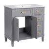 Bathroom Vanity With Sink, Soft Close Doors, And Storage Drawers - Gray - Image 16