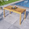 Classic Patio Dining Table, Acacia Wood - Light Teak - Image 2