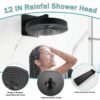 Concealed Shower System 2 Function Set With Control Valve - Matte Black - Image 4