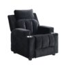Kids Recliner Chair, Kids Upholstered Couch With One Cup Holder, Toddlers Recliner With Headrest And Footrest - Black - Image 9