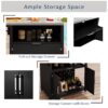 Versatile Outdoor Cabinet With Folding & Expandable Work Surfaces, Ample Storage Space, And Lockable Wheels - Matte Black - Image 4