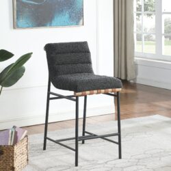 Lahni - Boucle Fabric Counter Height Chair - Dark Gray