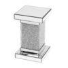 Square Mirrored End Table With Led Lights, Modern Side Table With Crushed Diamond For Living Room - Silver - Image 7