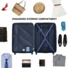 3 Piece Luggage Sets Lightweight Suitcase With Two Hooks, Spinner Wheels, Tsa Lock, (20/24/28) Navy - Image 23