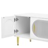 Modern TV Stand For Up To 70" TV, Entertainment Center TV Media Console Table, With 3 Shelves And 2 Cabinets, TV Console Cabinet Furniture For Living Room - White - Image 15