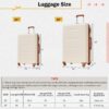 2 Piece Luggage Set With Bags Expanable Spinner Wheels ABS Lightweight Suitcase With Tsa Lock 20" / 28" - Khaki / Brown - Image 10