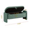 Ottoman Oval Storage Bench, 3D Lamb Fleece Bench With Large Storage Space For The Living Room, Entryway And Bedroom - Green - Image 3