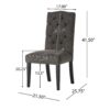 Harriet - Tufted Dining Chair (Set of 2) - Dark Gray - Image 3