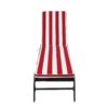 2 Pieces Set Outdoor Lounge Chair Cushion Replacement Patio Furniture Seat Cushion Chaise Lounge Cushion - Red / White - Image 9