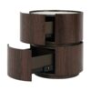 Elegant Italian High Grade Double Layer Storage Round Side Table - Brown / Black - Image 9