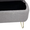 Storage Ottoman Bench For End Of Bed Gold Legs, Modern Gray Faux Fur Entryway Bench Upholstered Padded With Storage For Living Room Bedroom - Gray - Image 15