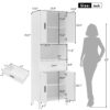Tall Bathroom Cabinet With Drawer And Adjustable Shelves - White - Image 3