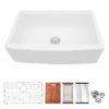 Classic Ceramic Farmhouse Sink Workstation 33" Single Bowl With Durable - White - Image 10