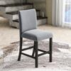 5-Piece Counter Height Dining Table Set With One Faux Marble Top Dining Table And Four Velvet Upholstered Chairs - Gray - Image 8