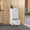 Metal Vertical File Cabinet With Lock And Card Slot For A4 Legal / Letter Size, Durable Steel, 3 Drawers - White - Image 11