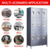 9 Door Lockers With Lock For Storage In Office, School, Gym, And Bedroom - Gray - Image 7