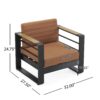 Giovanna Club Chair Outdoor Seating Fabric Metal - Orange - Image 3