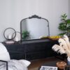Classic Design Large Arch Mirror And Baroque Inspired Frame For Living Room Bathrrom Enterway Console - Black - Image 6