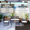 Acacia Wood Interlocking Deck Tiles Checker Pattern Square Acacia Hardwood For Outdoor Use , 30 Pieces - Dark Brown - Image 13