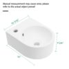 Modern Rectangle Wall Mount Bathroom Sink With Single Faucet Hole - White - Image 3