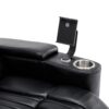 270 Degree Power Swivel Recliner Home Theater Chair With Hidden Arm Storage, LED Light, Cup Holder, And Tray Table - Black - Image 19