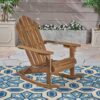 Echoes - Outdoor Acacia Wood Adirondack Rocking Chair - Dark Brown - Image 7